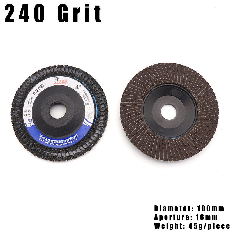 4” 100 x 16mm Flap Grinding Sanding Disc Angle Wheel Grinder 60 80 240 320Grit