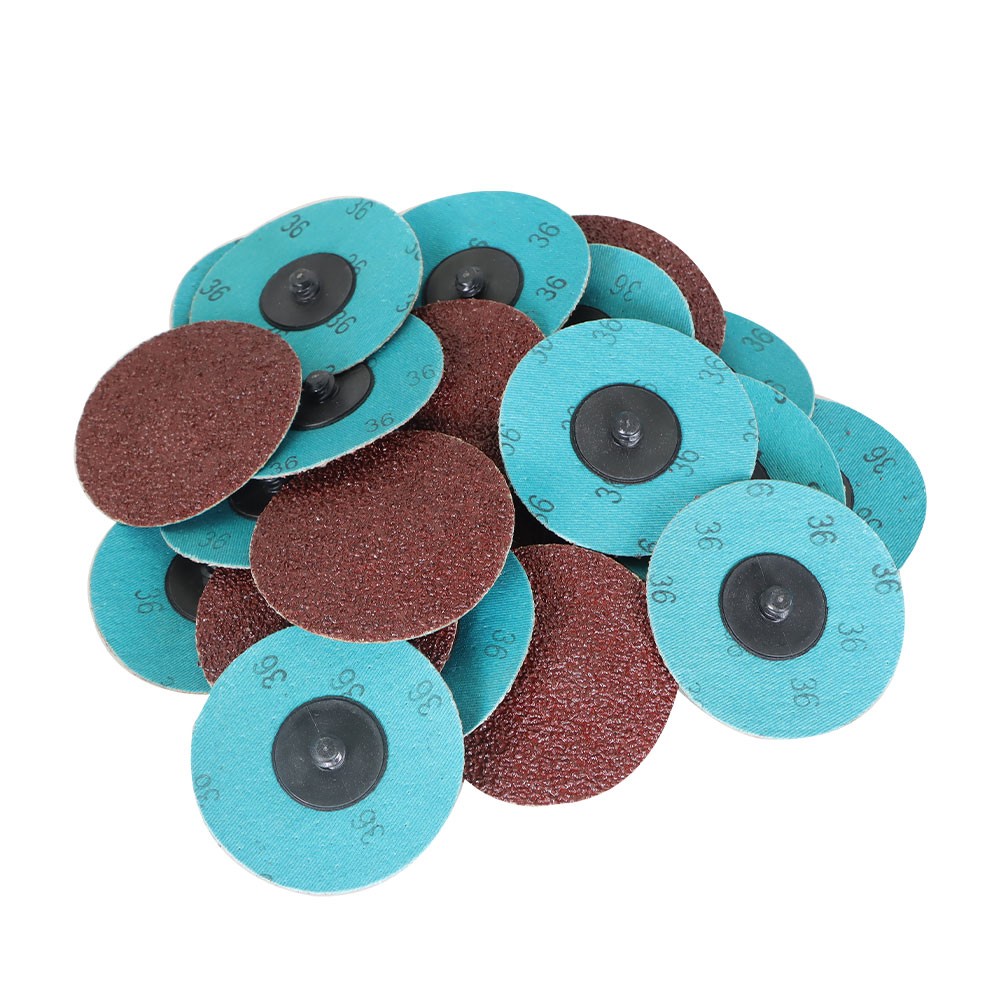 25PCS 3 inch Aluminum Oxide Roll Lock Die Grinder Sanding Grinding Disc 36 Grit