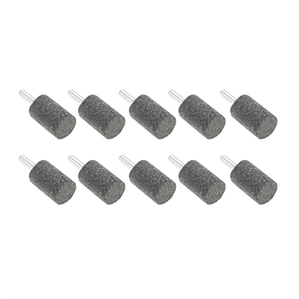 10x Rotary Drill Aluminum Oxide 20mm Head 1/4″ Shank Cylindrical Grinding Stones