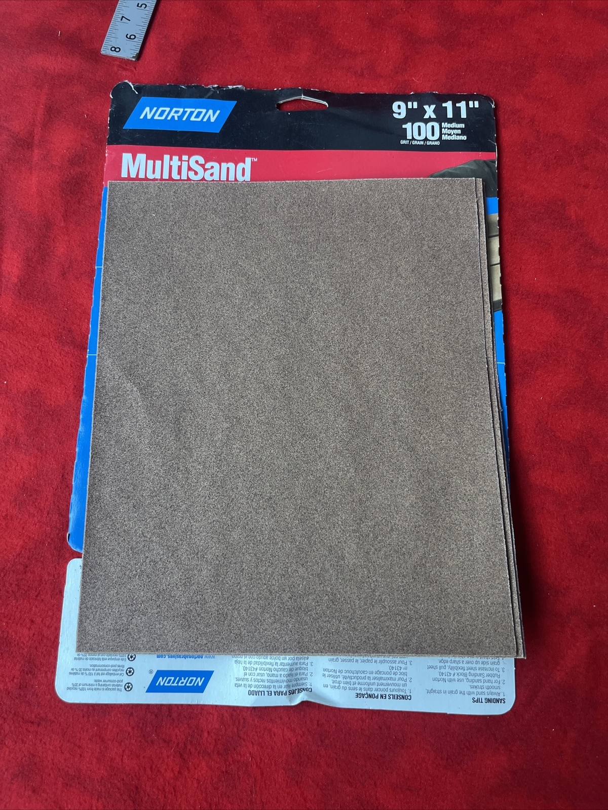 PACK OF 3 NORTON MULTISAND 9″ X 11″ MEDIUM GRIT SANDING 100 GRAIN (t75)