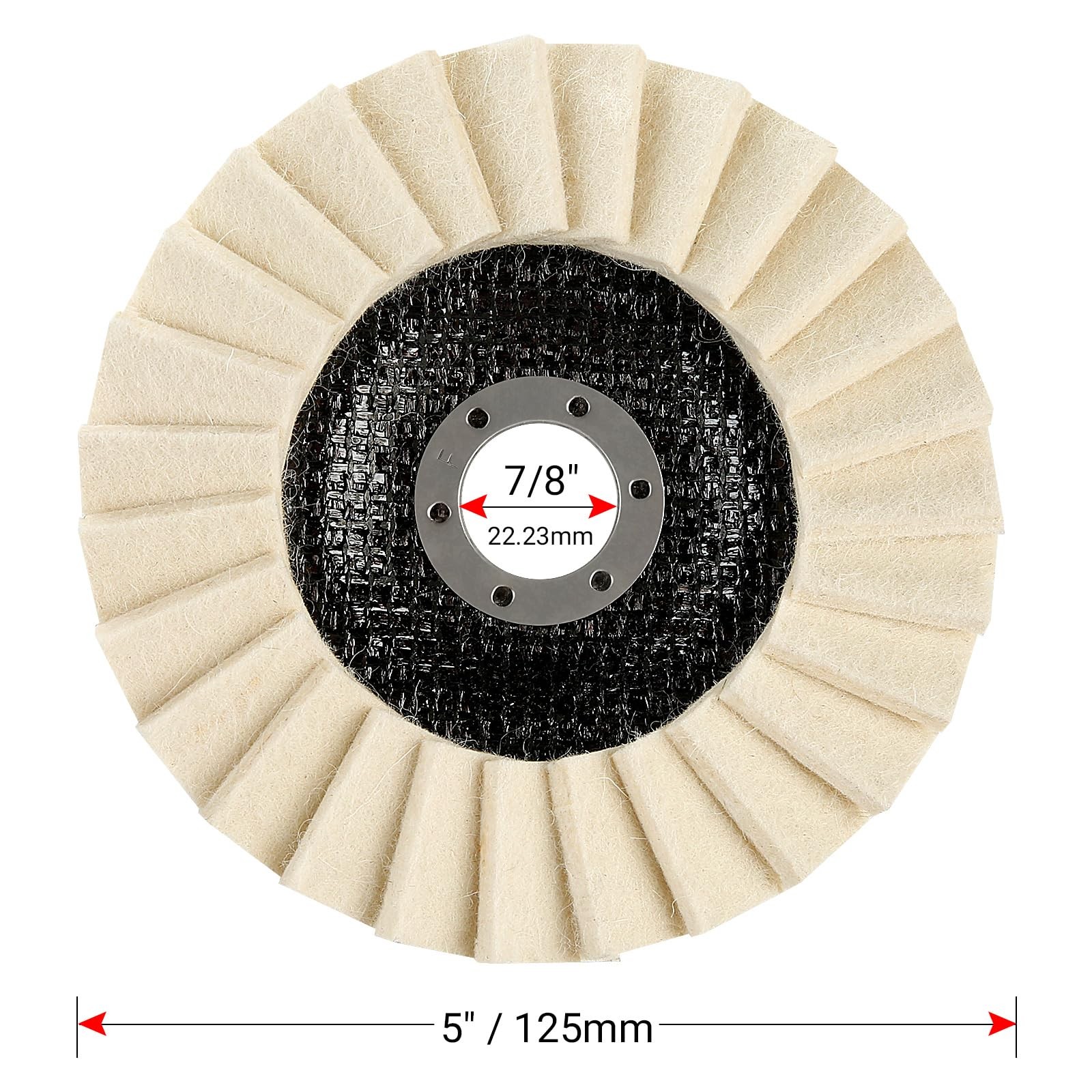 3PCS 5Inch Stone Polishing Wheels – Wool Buffing Discs for Stainless Steel, A…