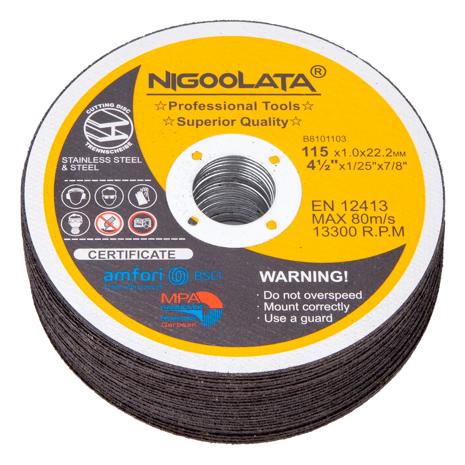 25-100X Cut Off Wheels 4-1/2″ Metal & Stainless Steel Angle Grinder Cutting Disc