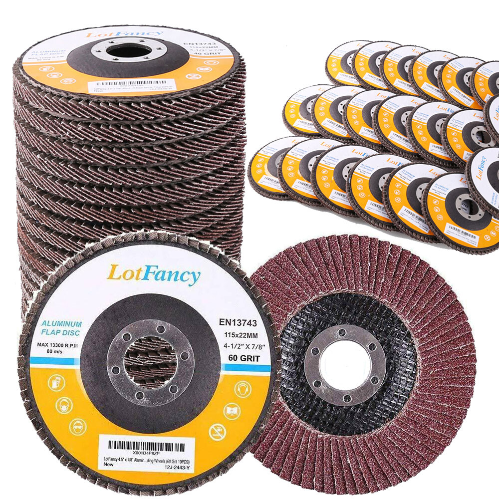 4.5″ 4-1/2 Flap Disc 40 60 80 120 Grit Angle Grinder Sanding Grinding Wheels