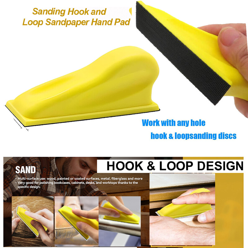 1/2/3/PCS Hook Loop Hand Sanding Block Sandpaper Polishing Pad Abrasive Tools