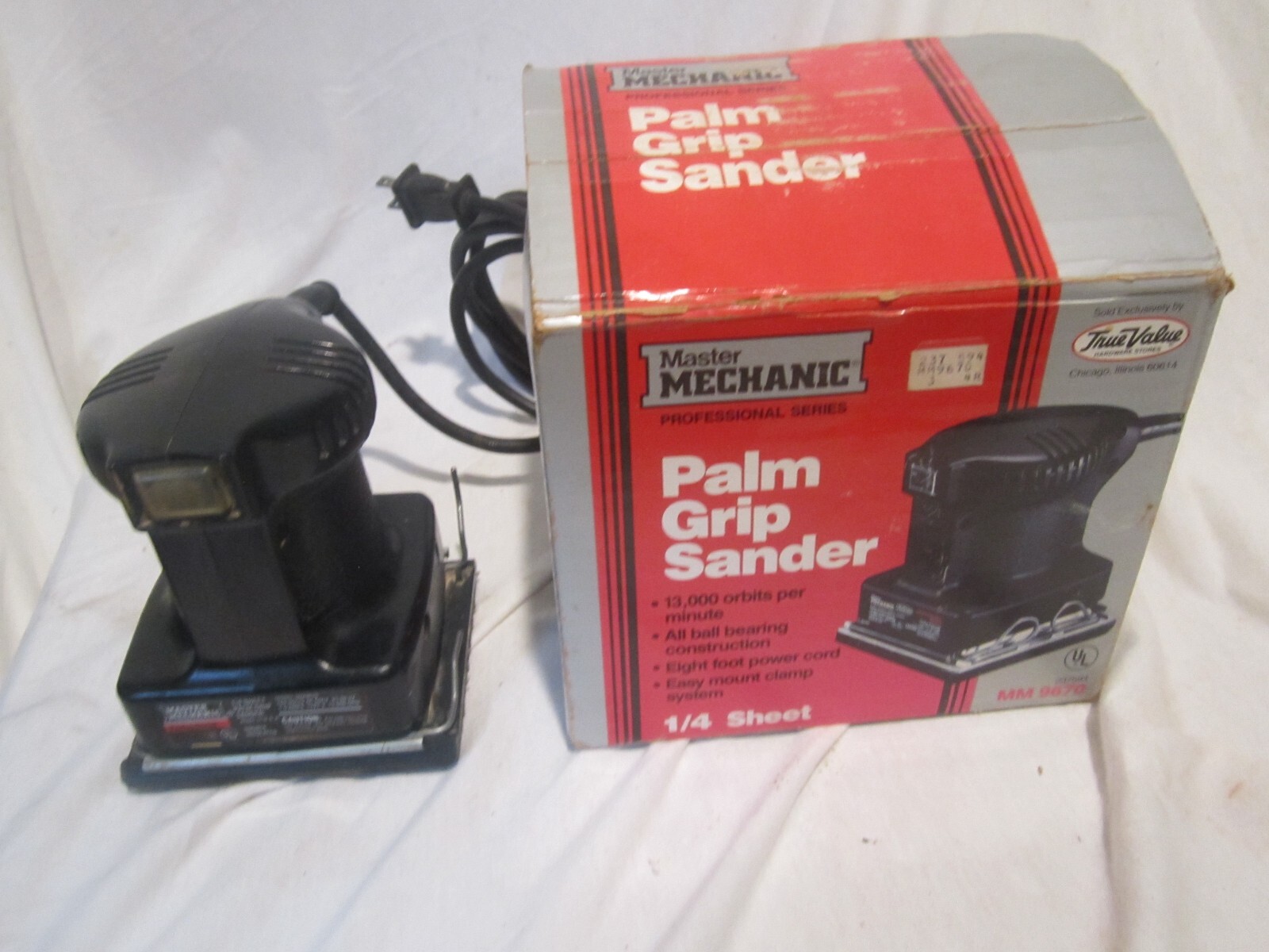 Master Mechanic MM9670 – 1/4″ Sheet Palm Finish Sander 1.9 Amp 13,000 OPM – USA