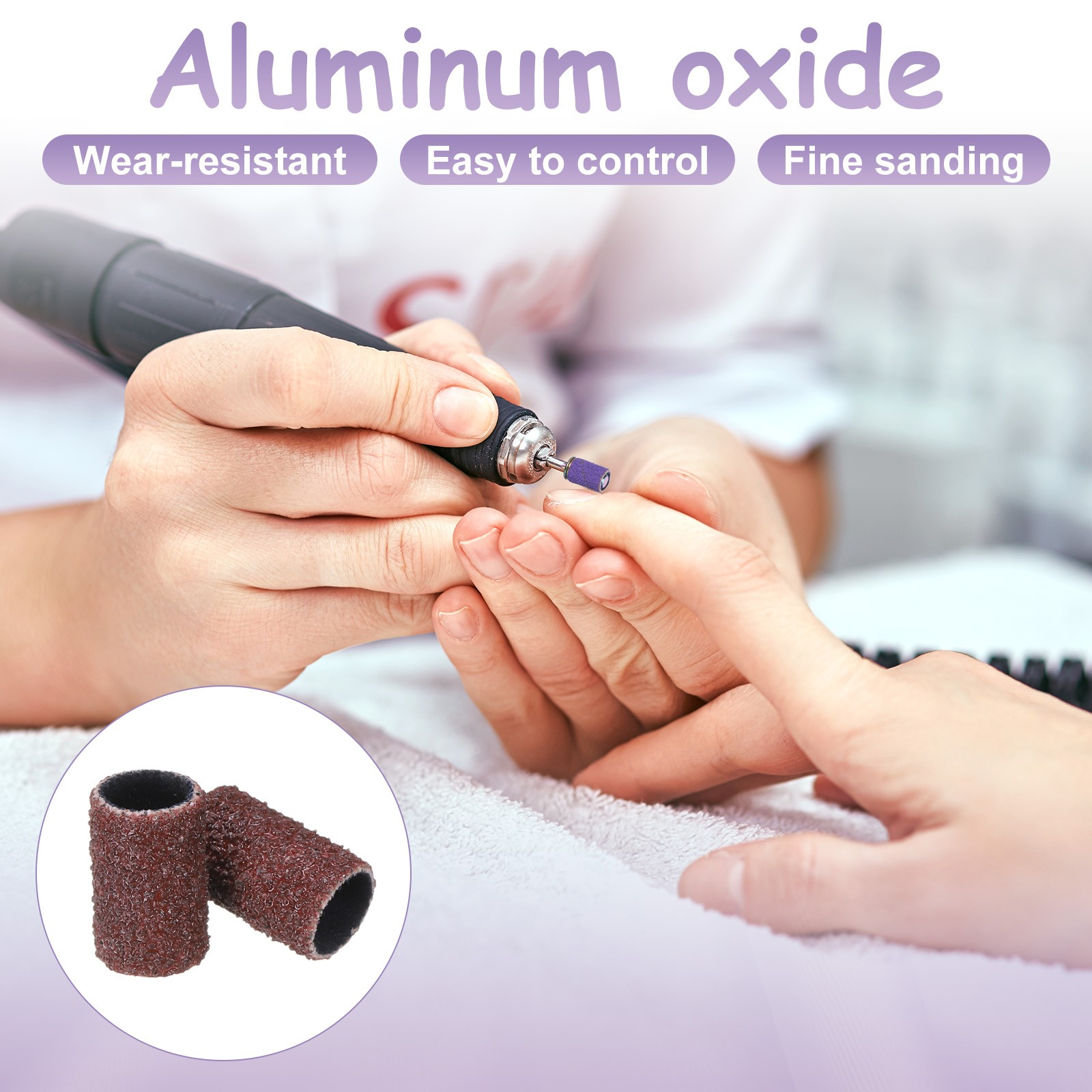 211pcs Small Sanding Band 80/120/180 Grit for Nail Bit with 2.35mm Mandrel Brown