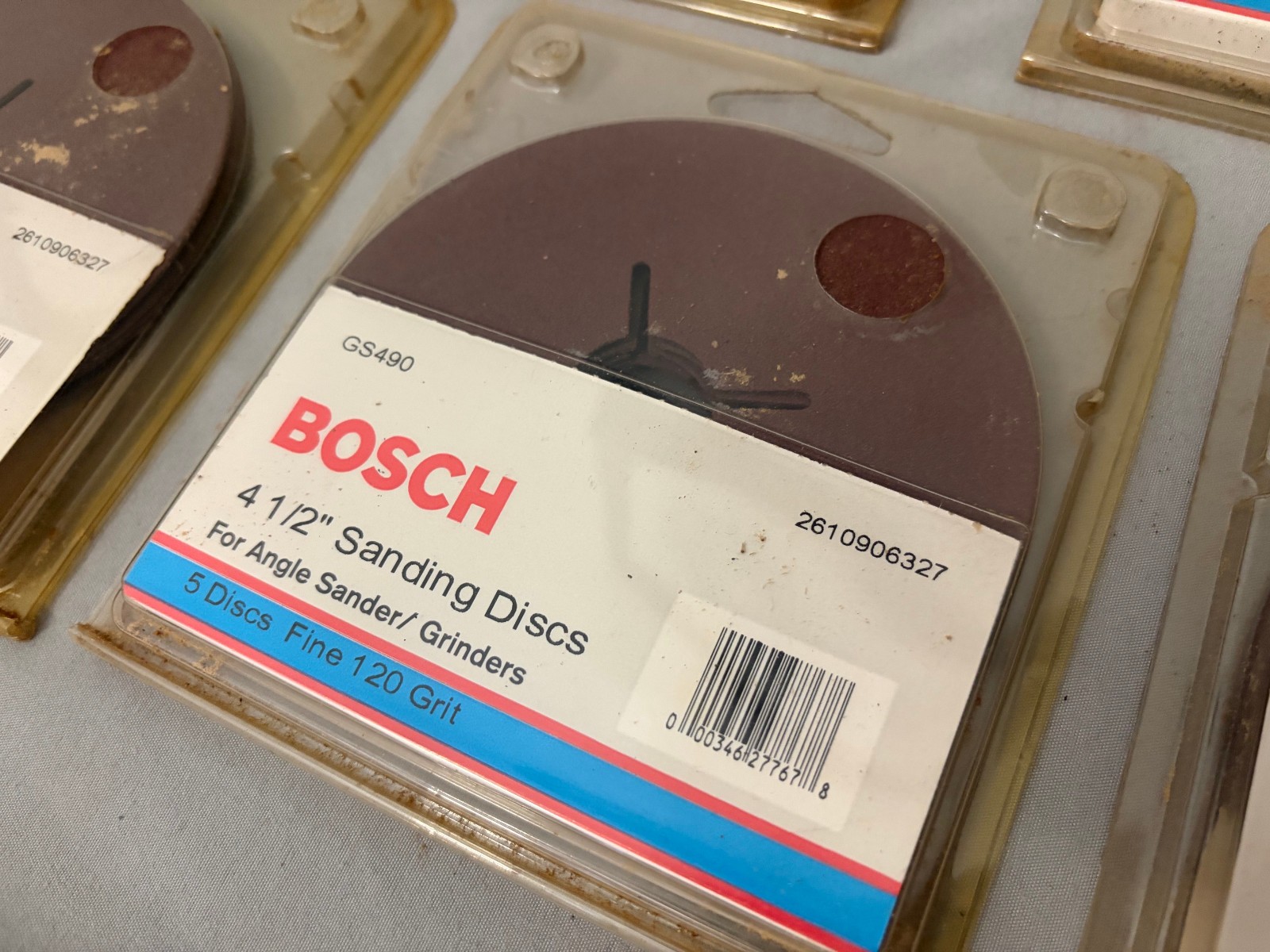 Lot of 5 Bosch GS490 4-1/2″ Inch Sanding Discs Fine 120 Grit 5-pack