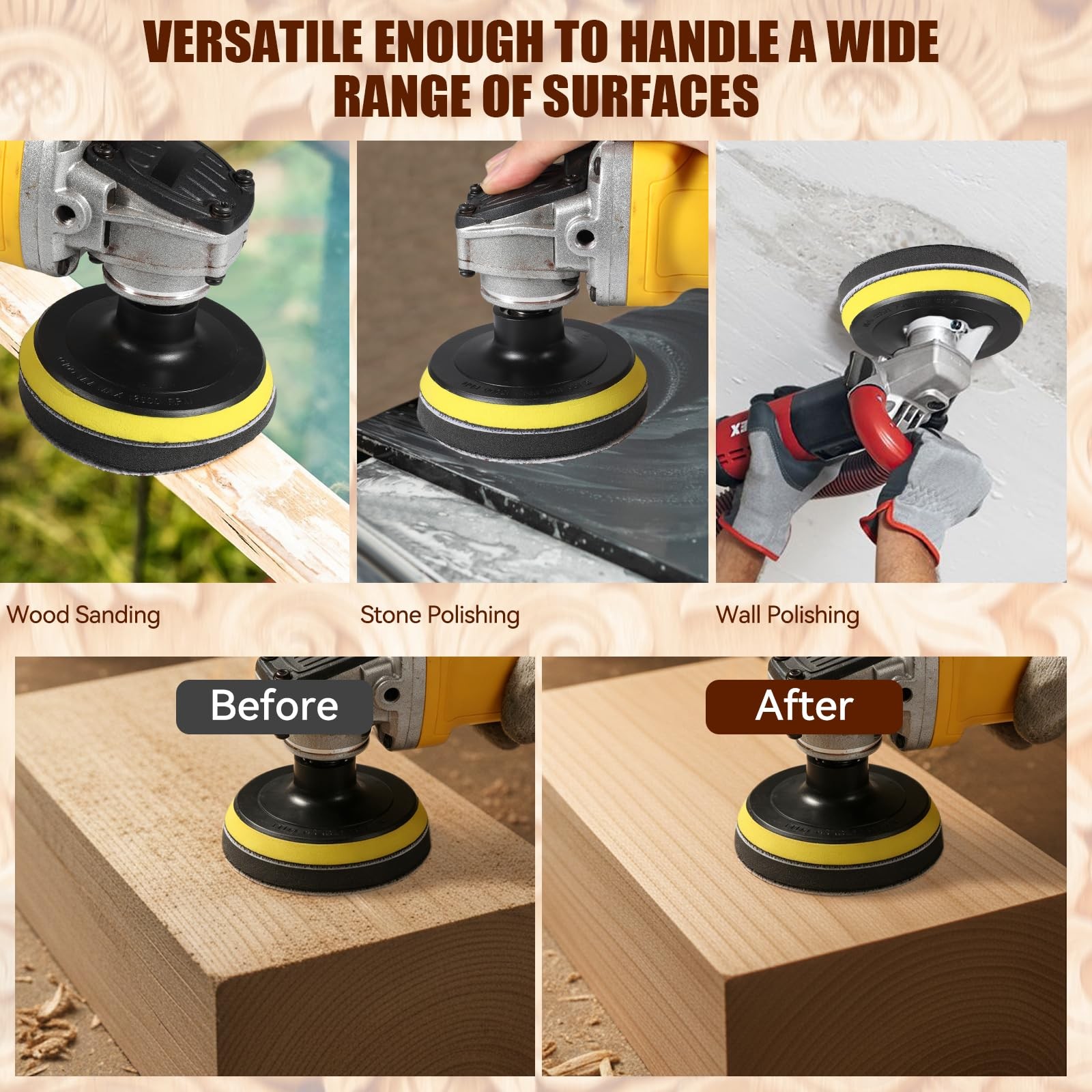 113PCS Angle Grinder Sanding Kit,4 Inch 40-1000 Grits Sandpaper with Cushion …