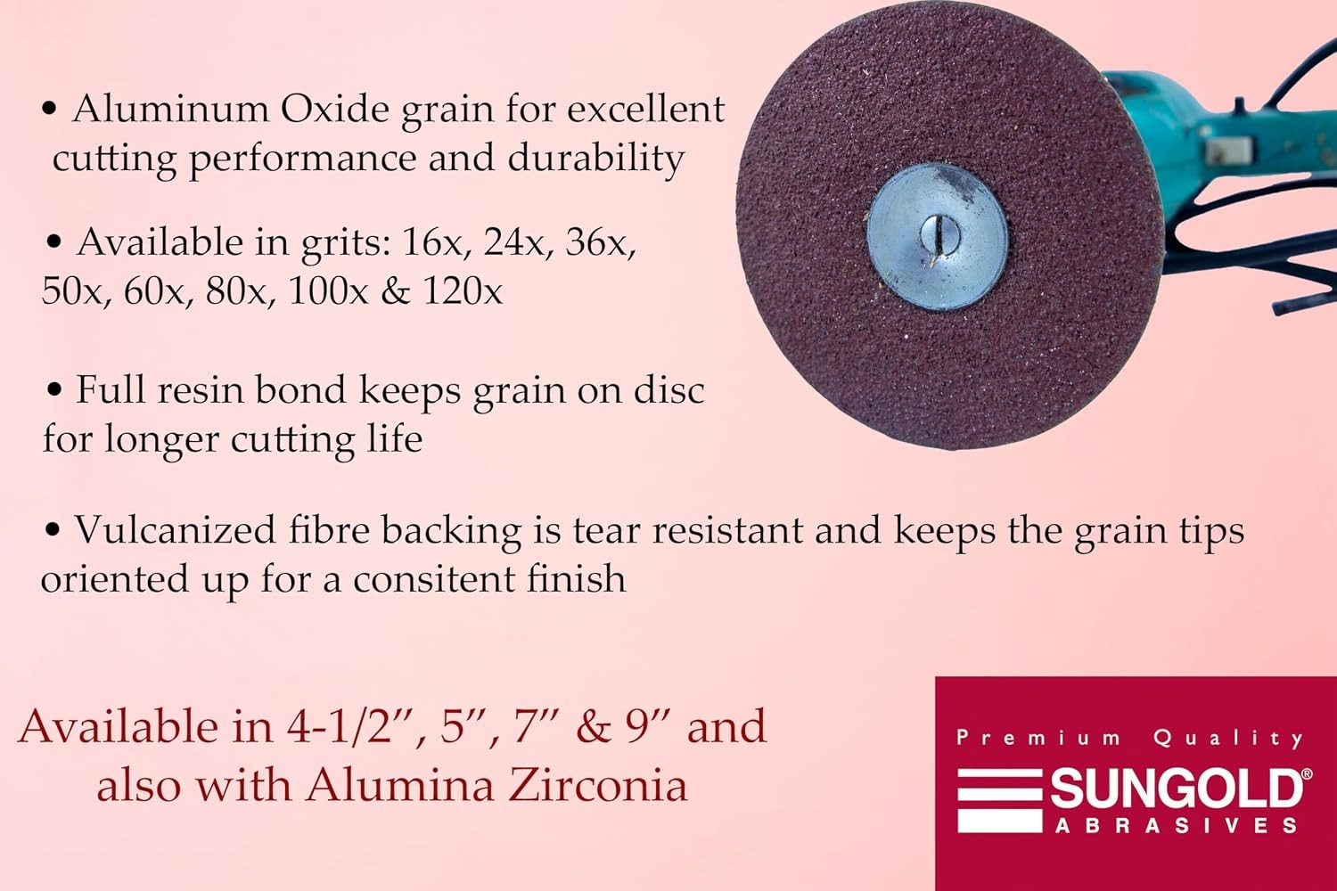 16902 4-1/2-Inch x 7/8-Inch Center Hole Aluminum Oxide Fiber Disc 25-Pack 36