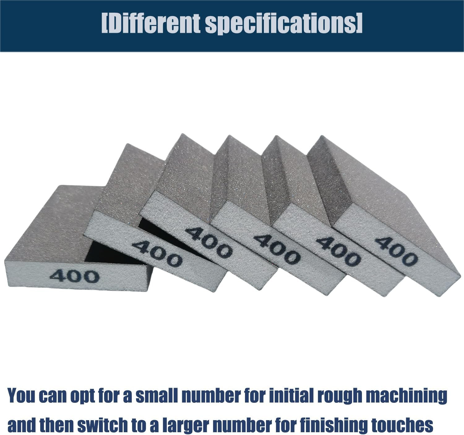 Sanding Sponges 6 Pack 400 Grit Superfine Wet Dry Hand Blocks Wood Metal Polish