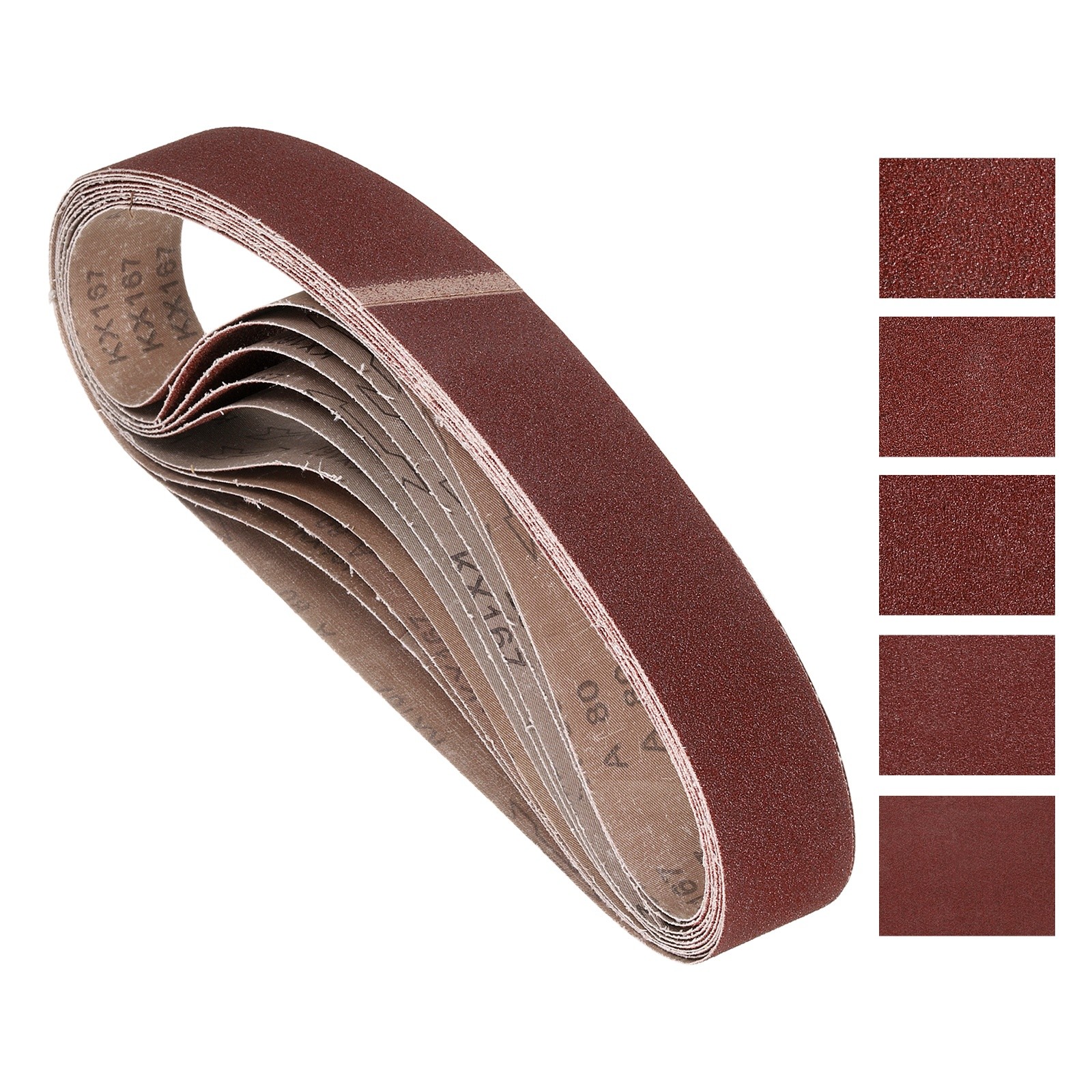 15 Pcs Sanding Belts 2 x 42 Inch 80/120/150/240/400 Grit Aluminum Oxide