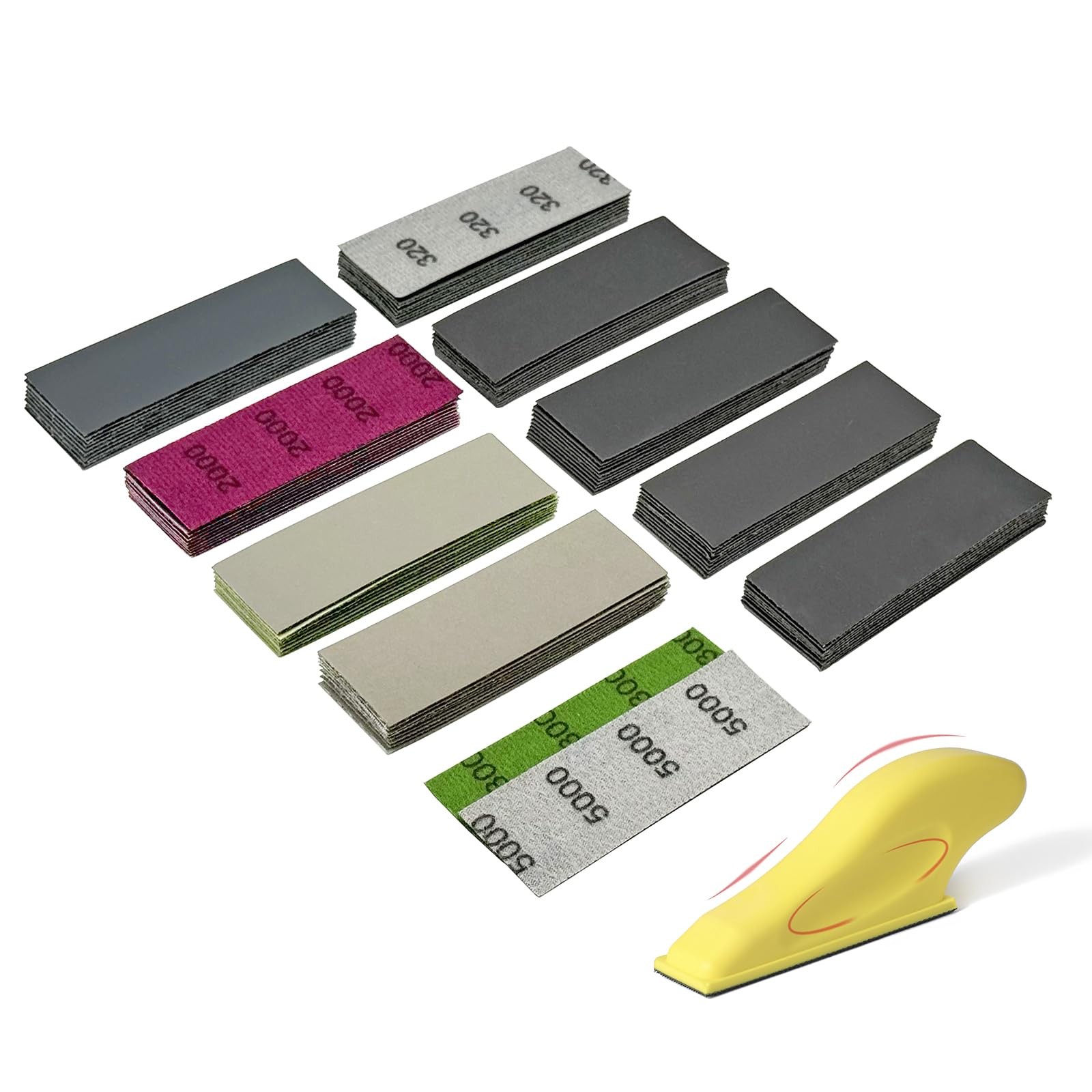 Micro Detail Sander Paper Kit 90 PCS Wet Dry Sandpaper (Grit 320 5000, Grey