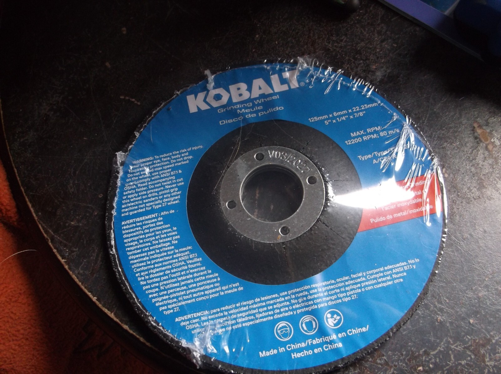 Kobalt grinding wheels nwt 5″ x 1/4″ x 7/8″ New In Plastic