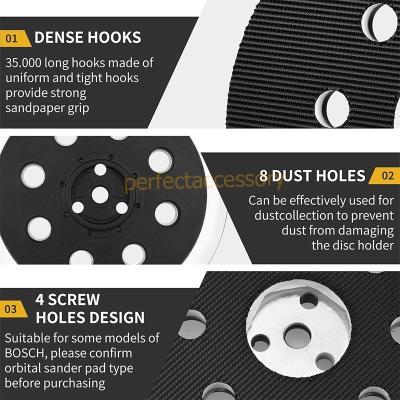 1-2PCS 5″ 8Hole Hook&Loop Sander Pad For Bosch RS032 3107DVS 3725DVS 3725DEVS