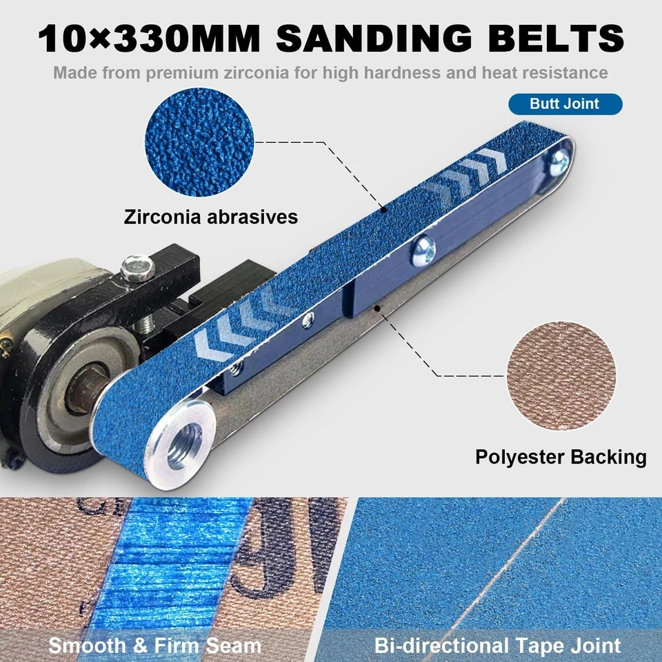 3/8 x 13 Inch Zirconia Sanding Belts, 42 Pcs 7 Each of 40/60/80/120/180/240 A…