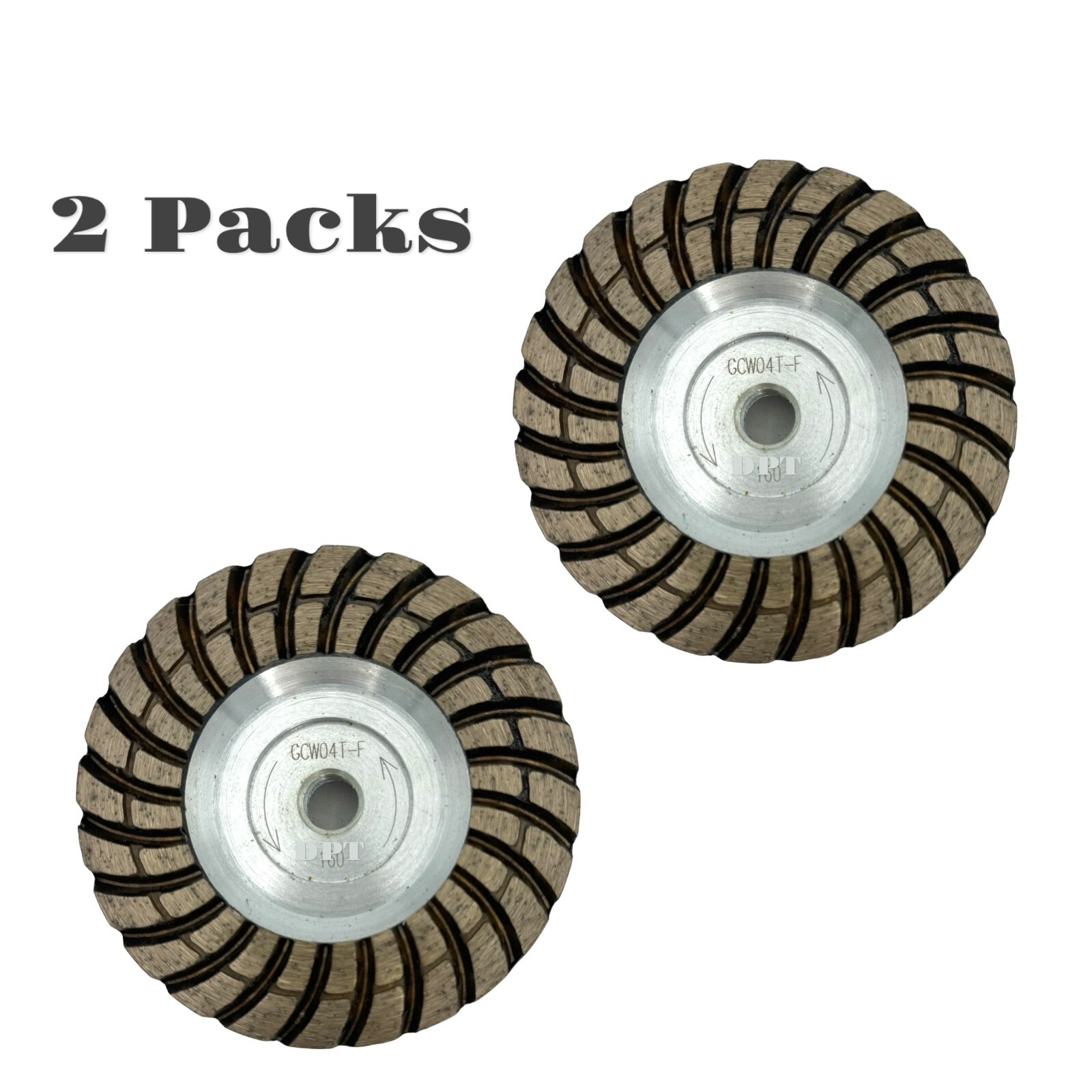 2 PK 4″ Diamond Cup Wheel Grinding Concrete and Masonry 5/8″-11 Thread 24 Segs