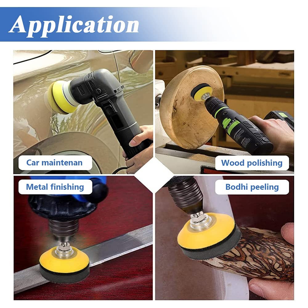 2 Inch Hook Loop Sanding Pad 1/4 Shank Foam Buffer Polishing Rotary Tool Accesso