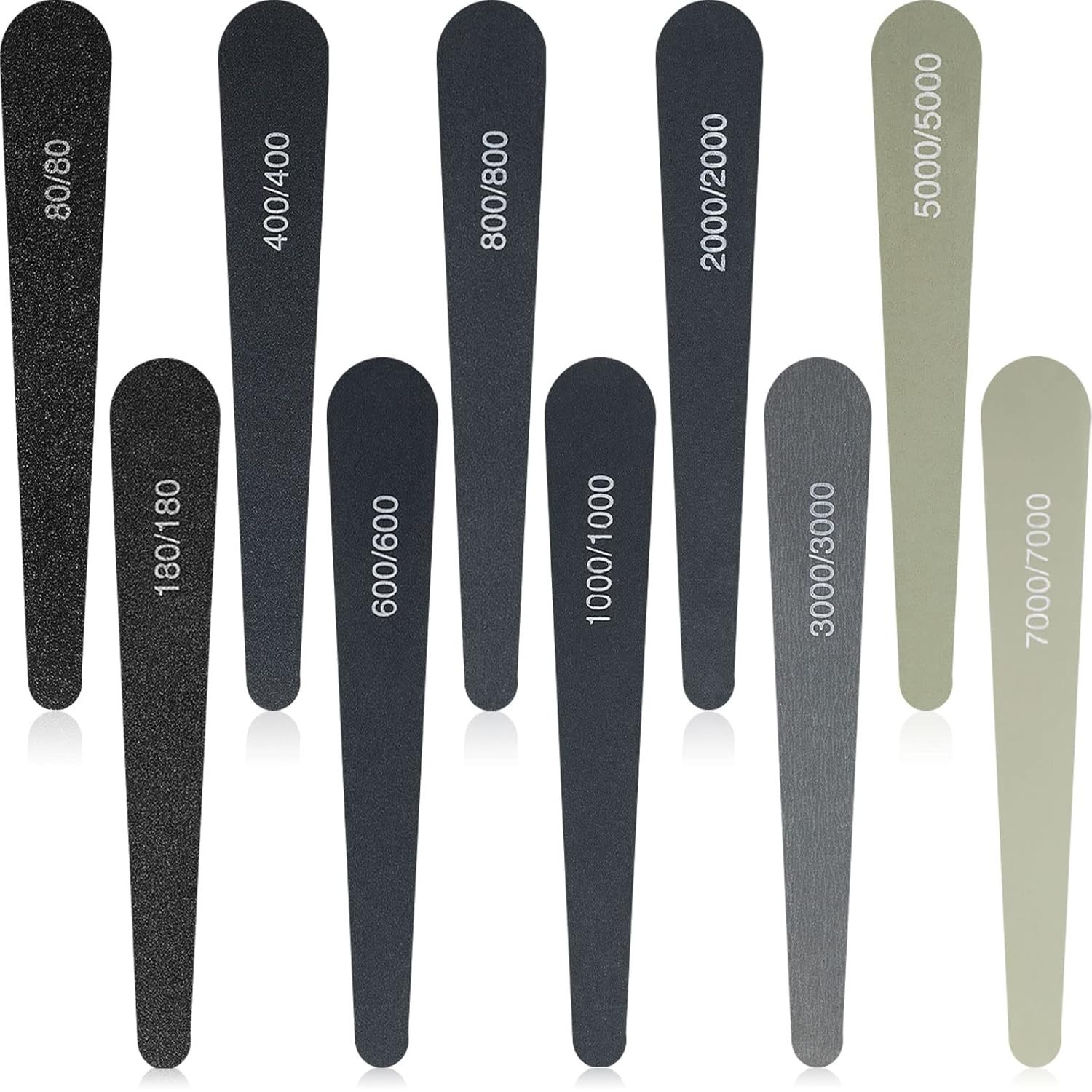 10-Piece Assorted Grit Sanding Sticks for Plastic Models & Crafts