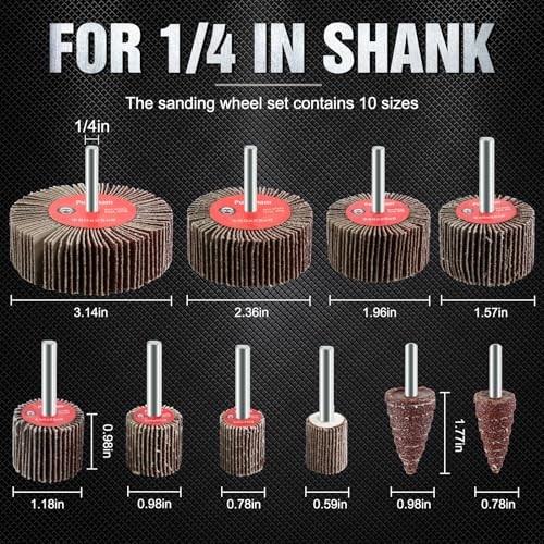 20 Pcs Flap Wheel Sander Set 80 Grit Sanding Wheel for Drill 1/4″ Shank for