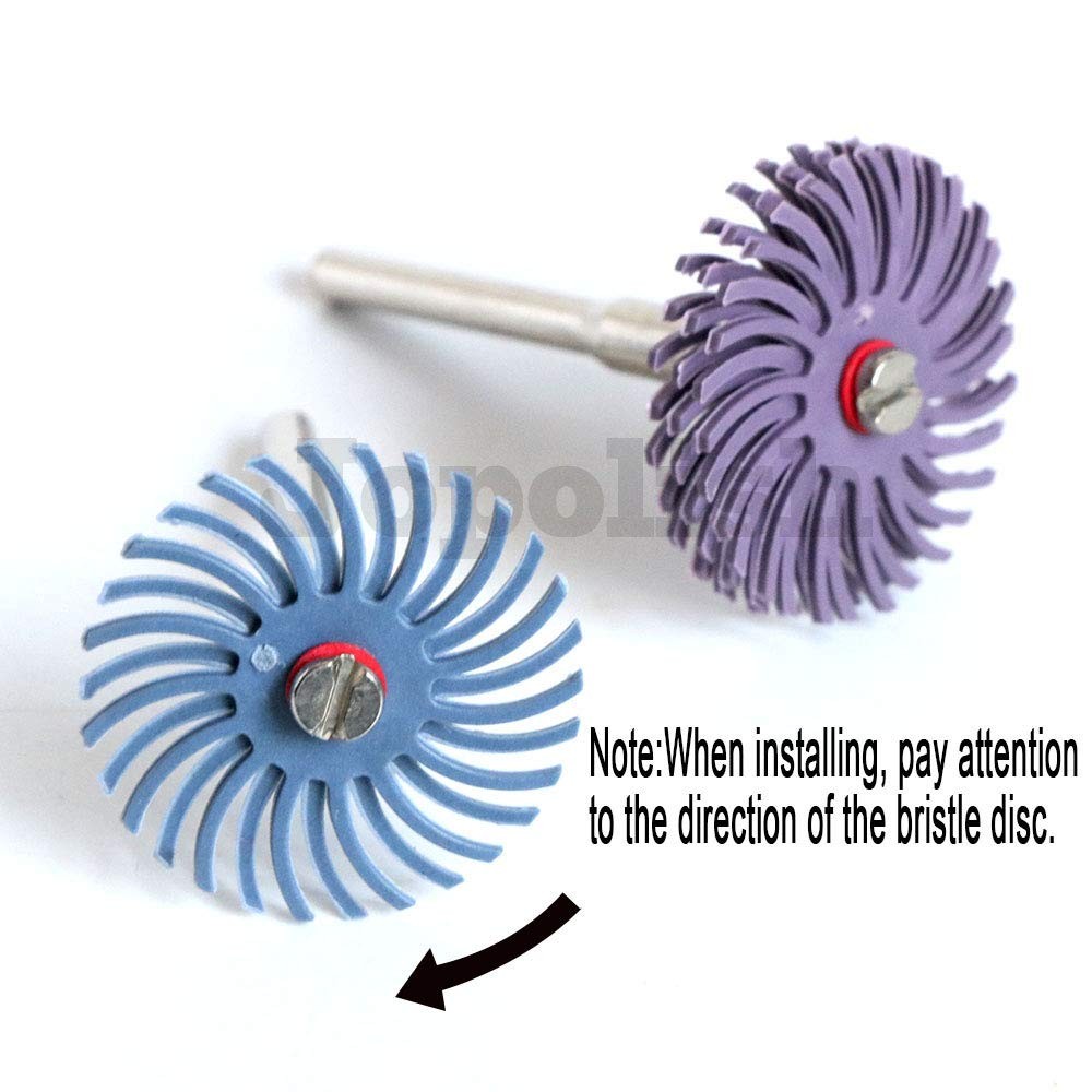30pcs 1 Inch Radial Bristle Disc Kit with 1/8″ 3 mm Shank for Rotary Tools,De…