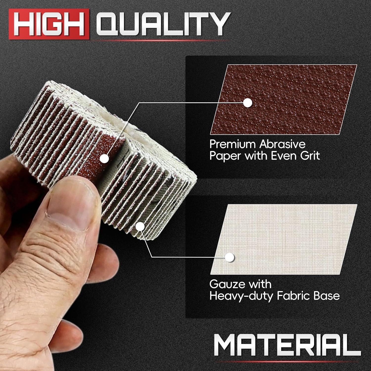20 Pcs Flap Wheel Set Sanding Wheel for Drill 1/4″ Shank for Wood Metal | 6 Size