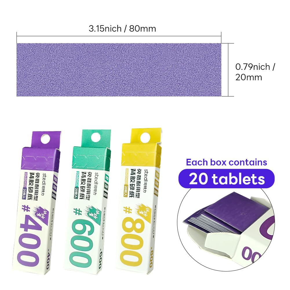 Hobby Model Tools Sticky Sandpaper, Waterproof Wet/Dry Replaceable Reuse Sand…