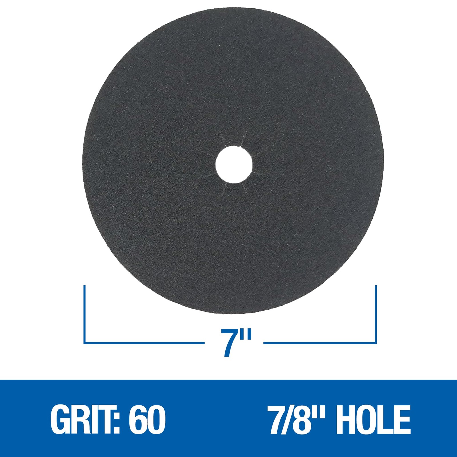 Silicon Carbide Floor Sanding Discs 7″ x 7/8″ Grit 60F, 50 Pack
