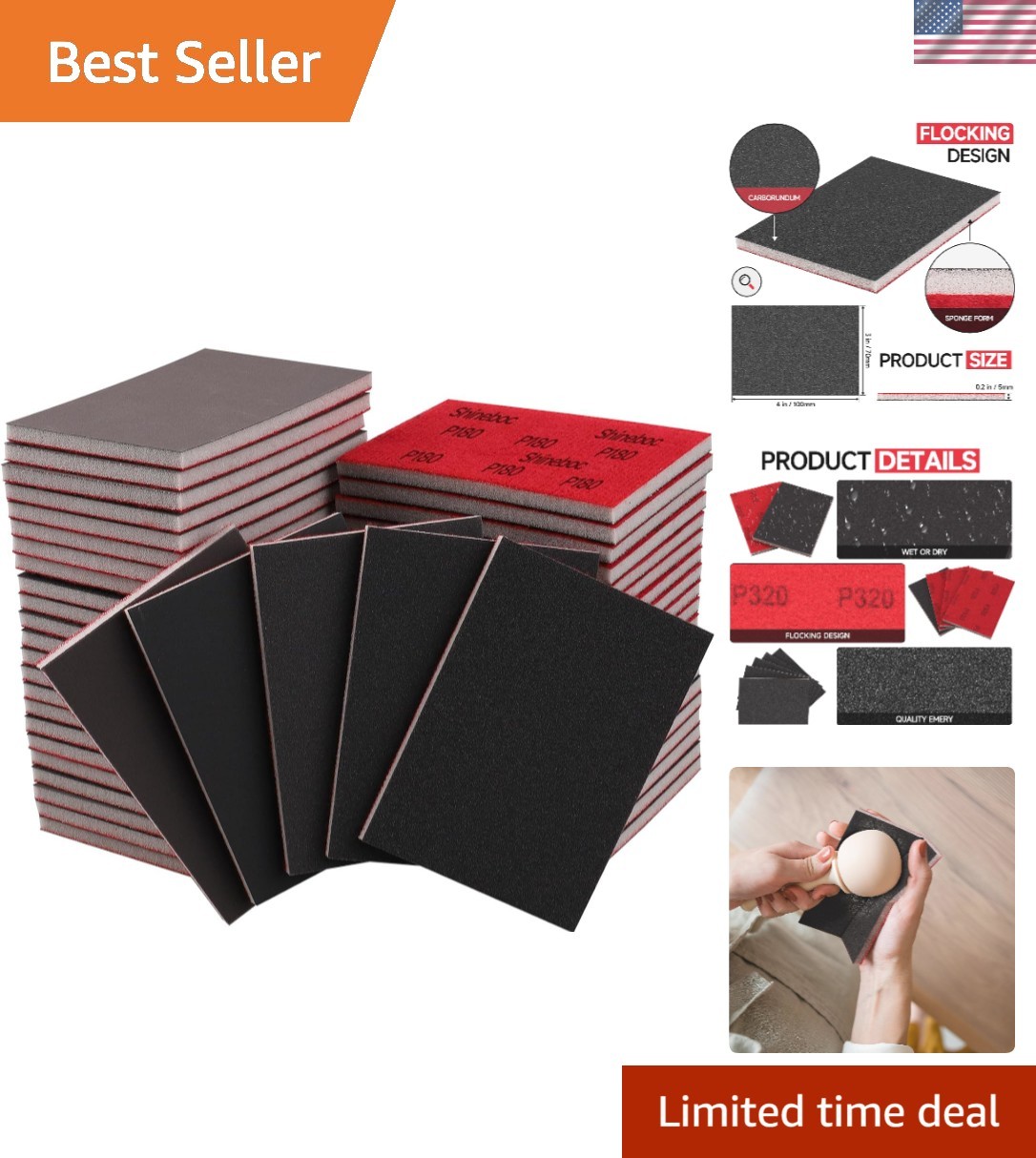 Shinboc 20 PCS Sanding Sponge, 180-3000 Grit Sand Paper Assortment Pack | 3 x…