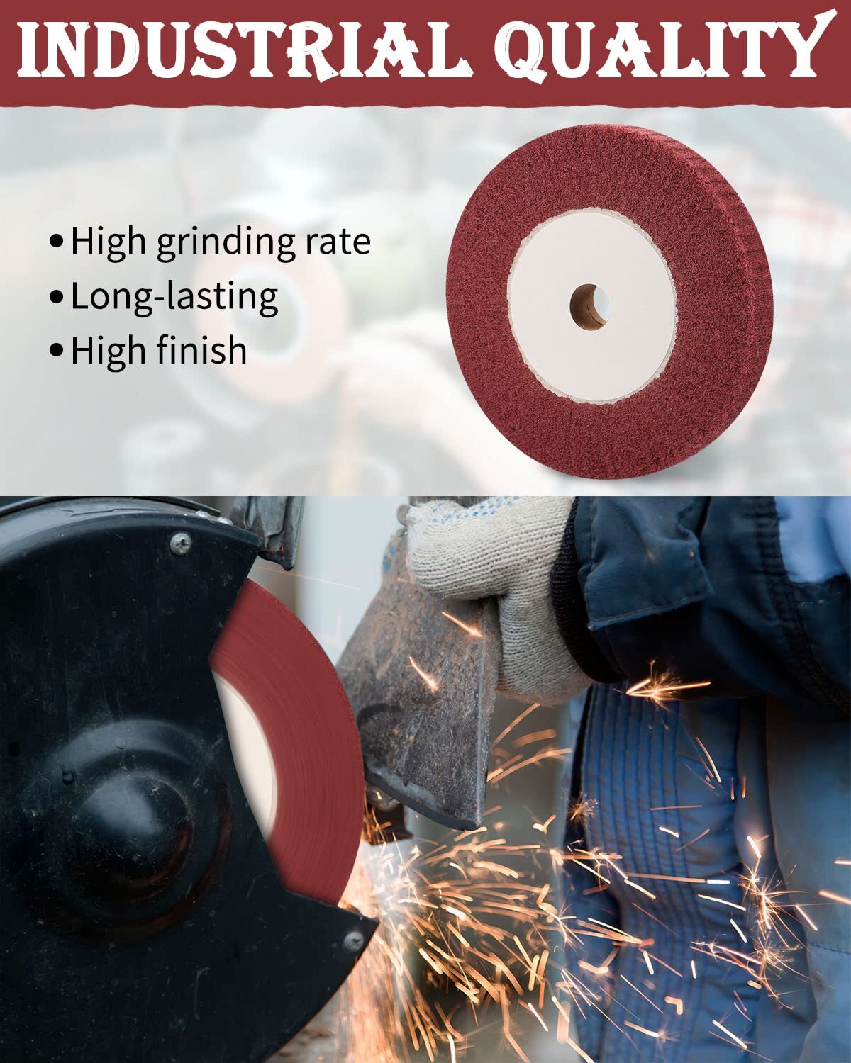 6 Inch Bench Grinder Polishing Wheel, 320 Grit Tight Weave Tough Polishing Bu…