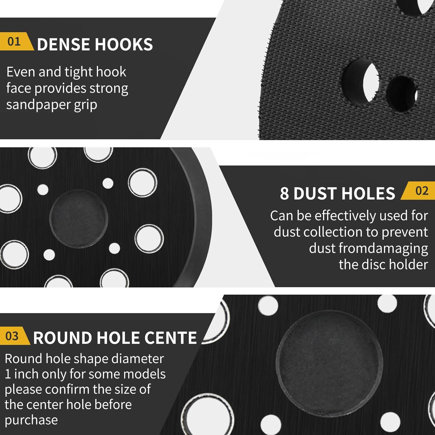 1 Pack 5″ 8 Hole Replacement Sander Pad Compatible with Milwaukee 6021-21 6034-2
