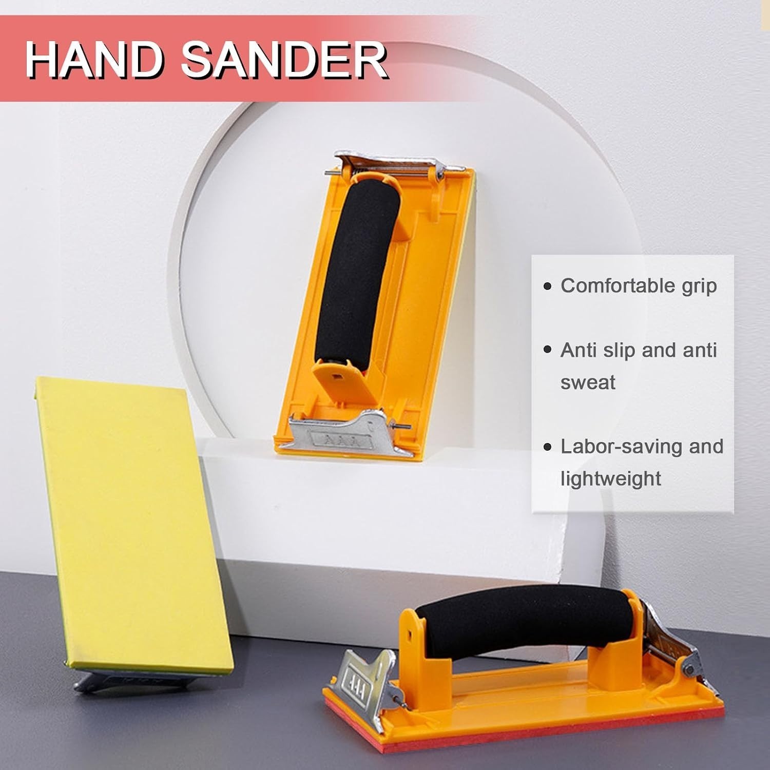 Hand Sanding Block Kit with Sponge Handle Sandpaper 120 to 3000 Grit 36 Pack