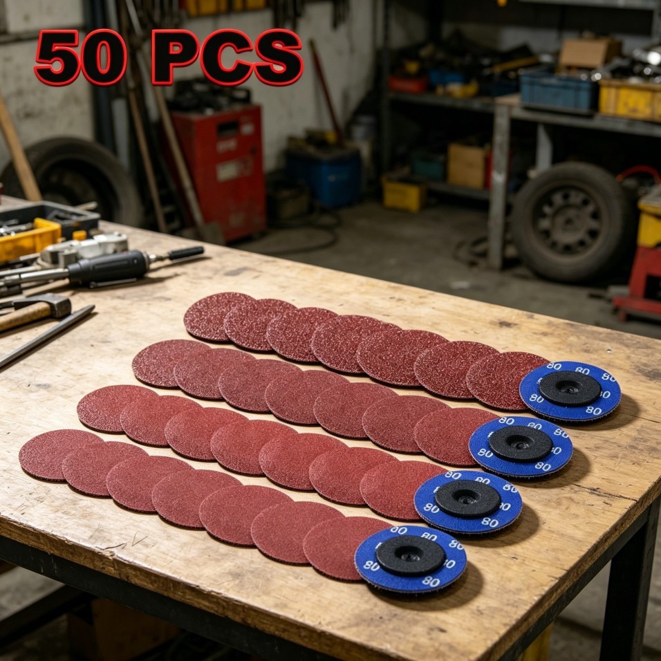 50P 2 inch 80 Grit Aluminum Oxide Roll Lock Die Grinder Sanding Grinding Disc-##