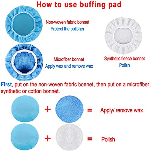 17 Pieces Buffing Pads Foam Polishing Pad Wax Buffer Polish Pads 3 Inch