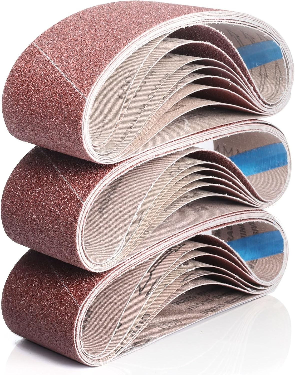 3×18 Sanding Belts – 21 Assorted Grits for Wood & Metal Finishing