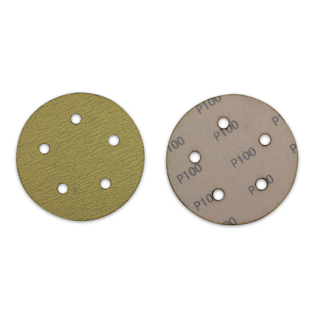100 Pack – 5″ Inch 5 Holes 220 Grit Hook & Loop Sanding Discs Orbital DA Disks