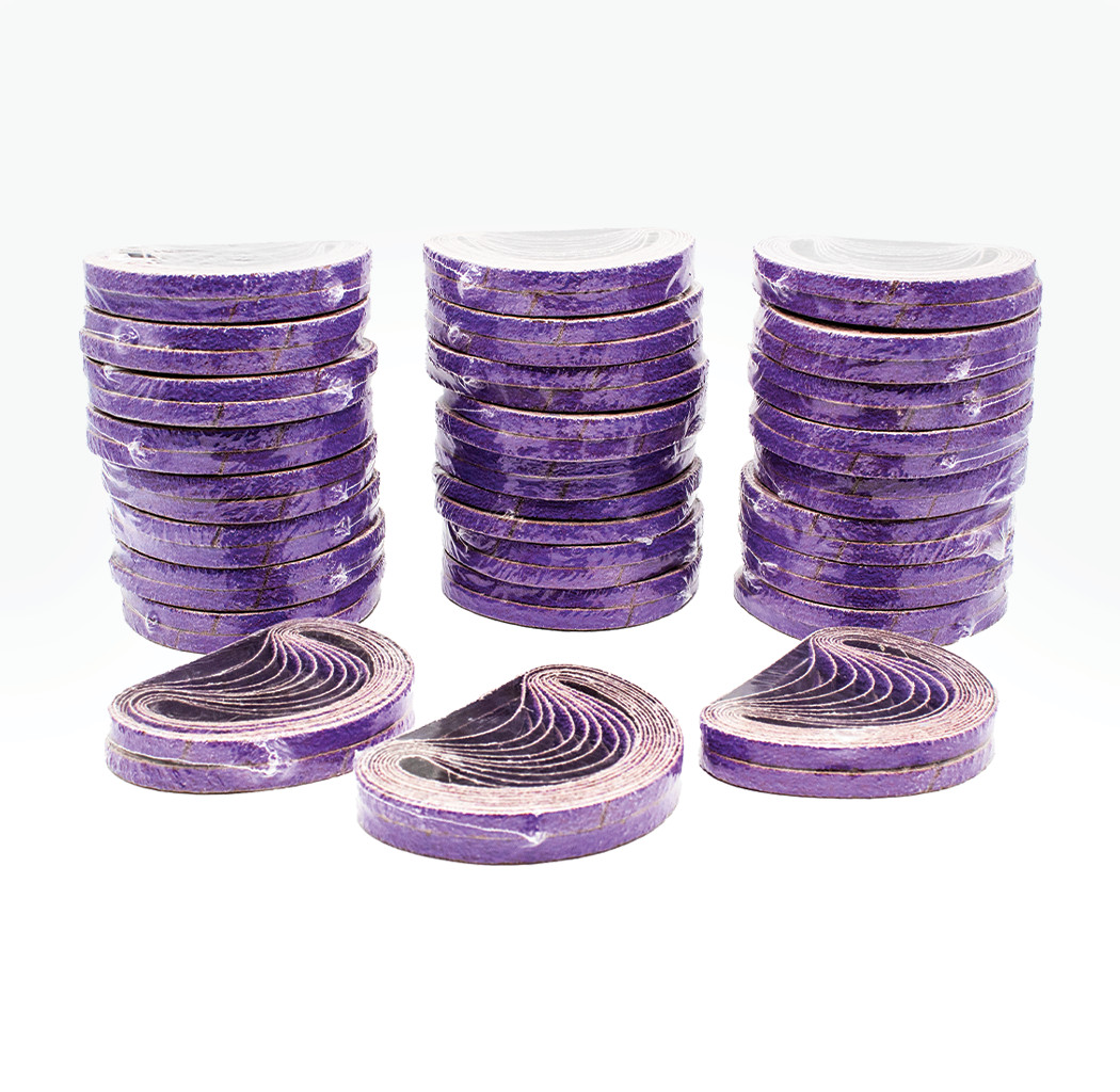 SATC Purple File Sanding Belt Abrasive 1/2 in x 18 IN- Pack of 20 – GRIT 60