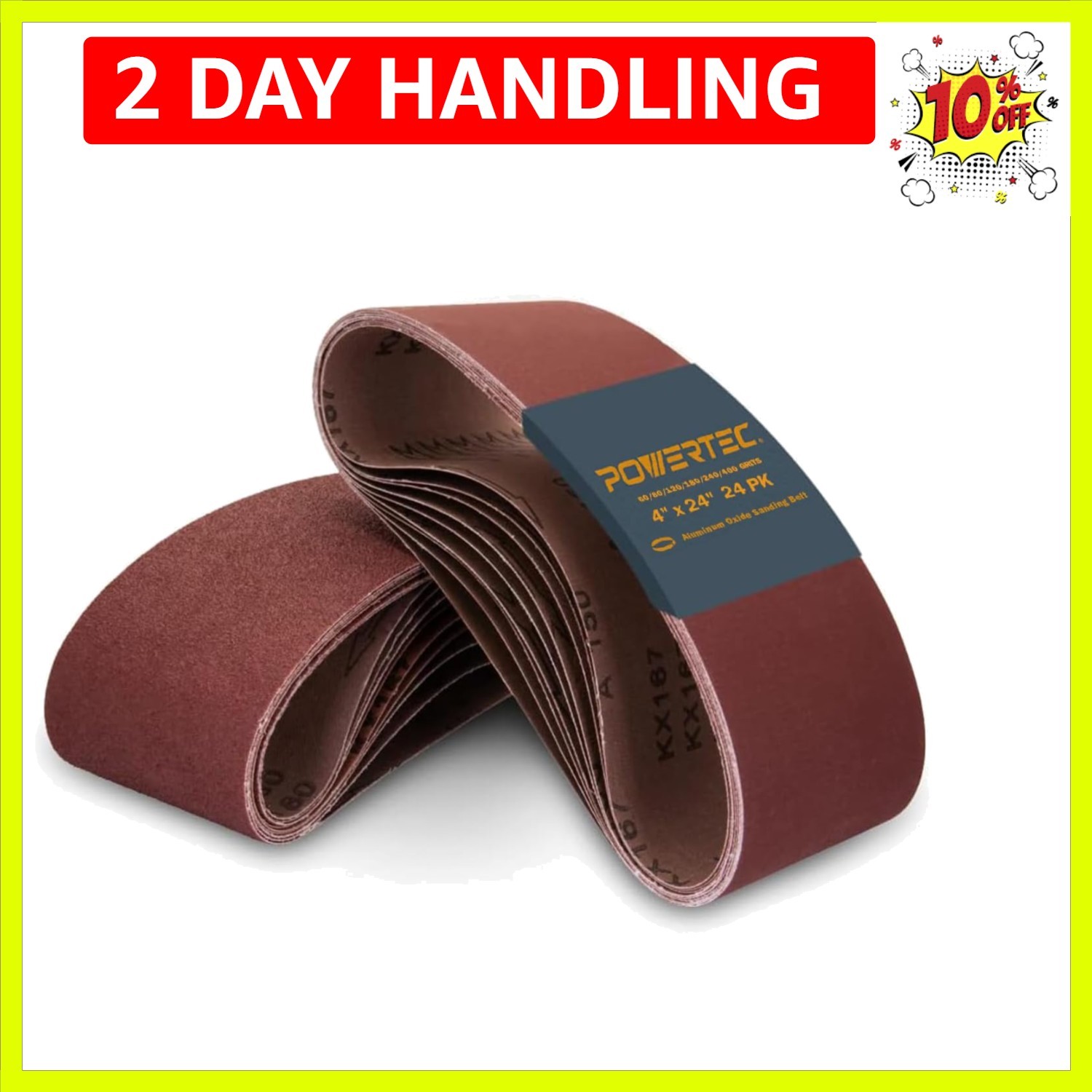 4 x 24 Inch Sanding Belts, 24 PK, 4 Each of 60 80 120 180 240 400 Grits, 4×24…
