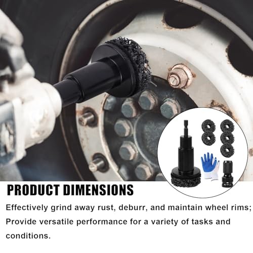 Wheel Hub Cleaning Kit, Car Brake Hub Cleaning Tool with Black style+gloves
