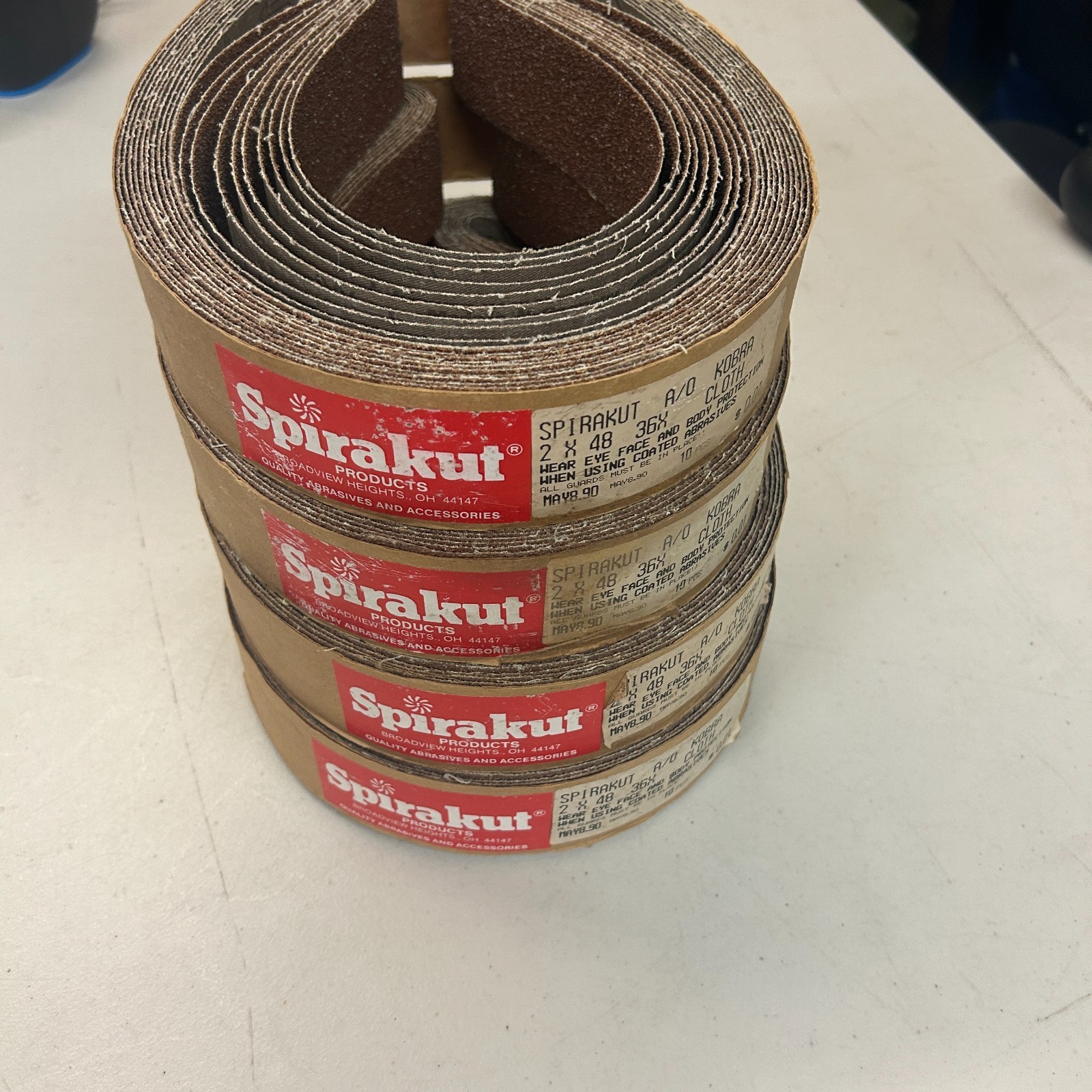 Emery Cloth Aluminum Oxide Sanding 4 Package 36 Grit 2″ x 48″ 10 Piece per Roll