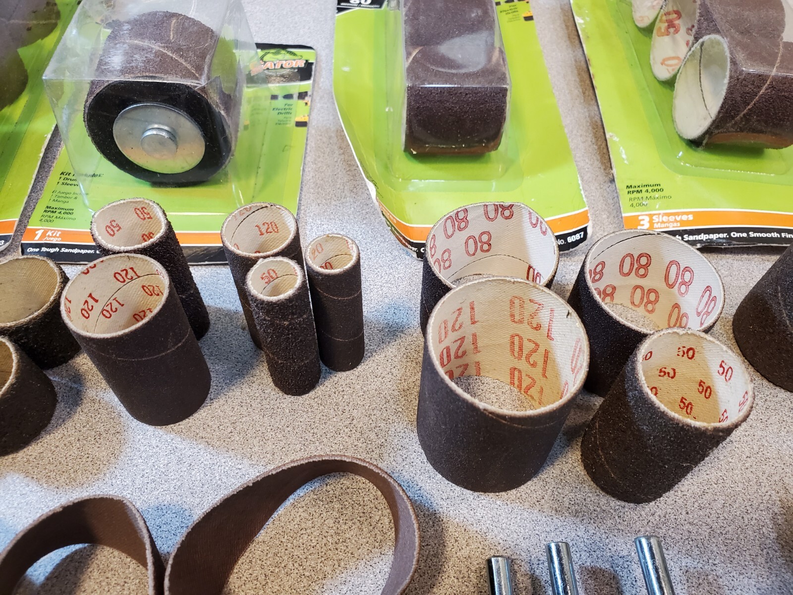 Lot of 52 Drum Spindle Sander Sleeves & Sanding Drums