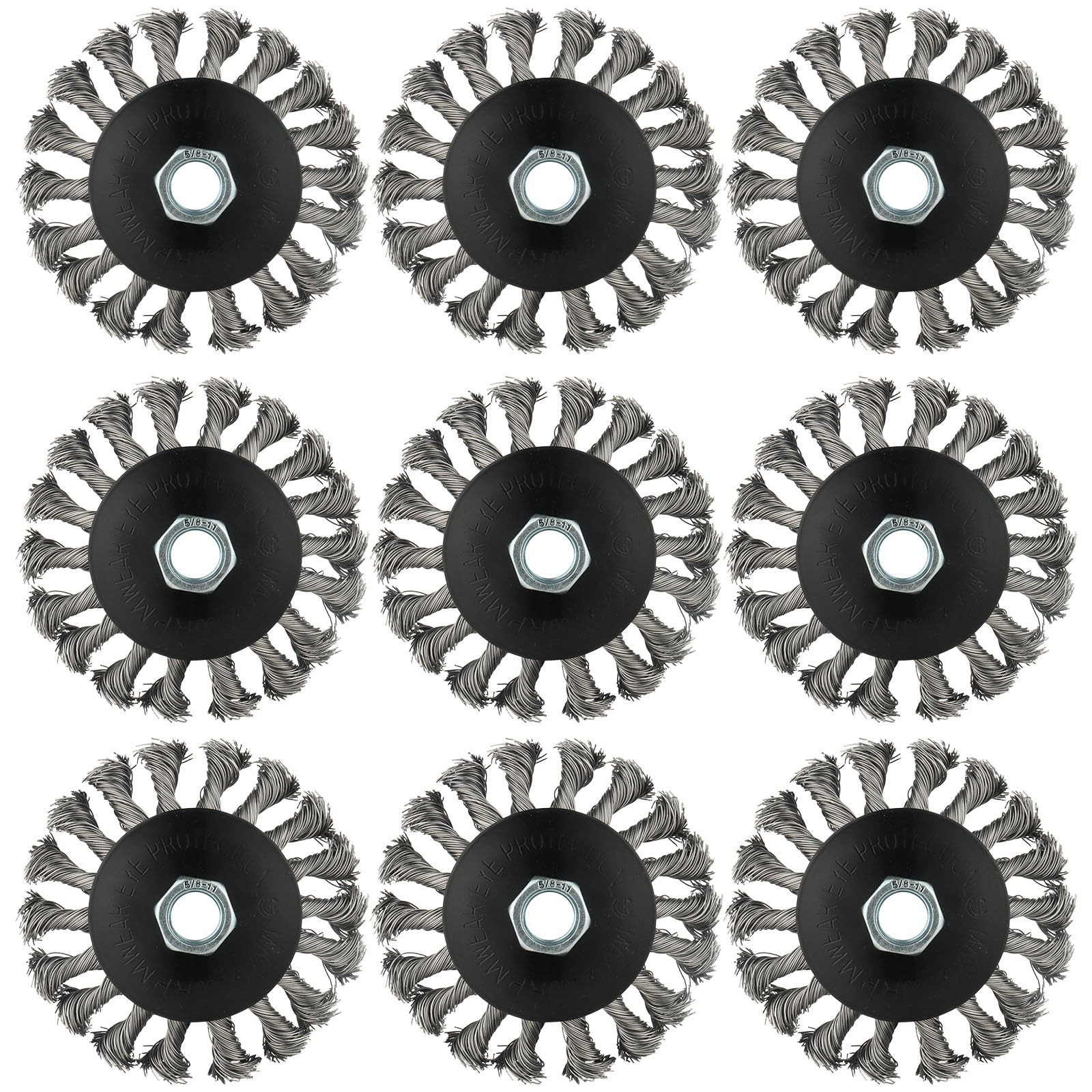 Rocaris 9 Pack 4 Inch Wire Wheel For 4 1/2 Angle Grinder Twist Knotted Wire
