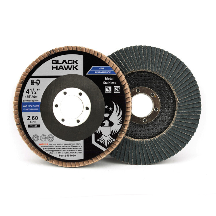 4-1/2″ x 7/8″ Black Hawk Zirconia Flap Discs T29 4.5″ Sanding & Grinding Wheels
