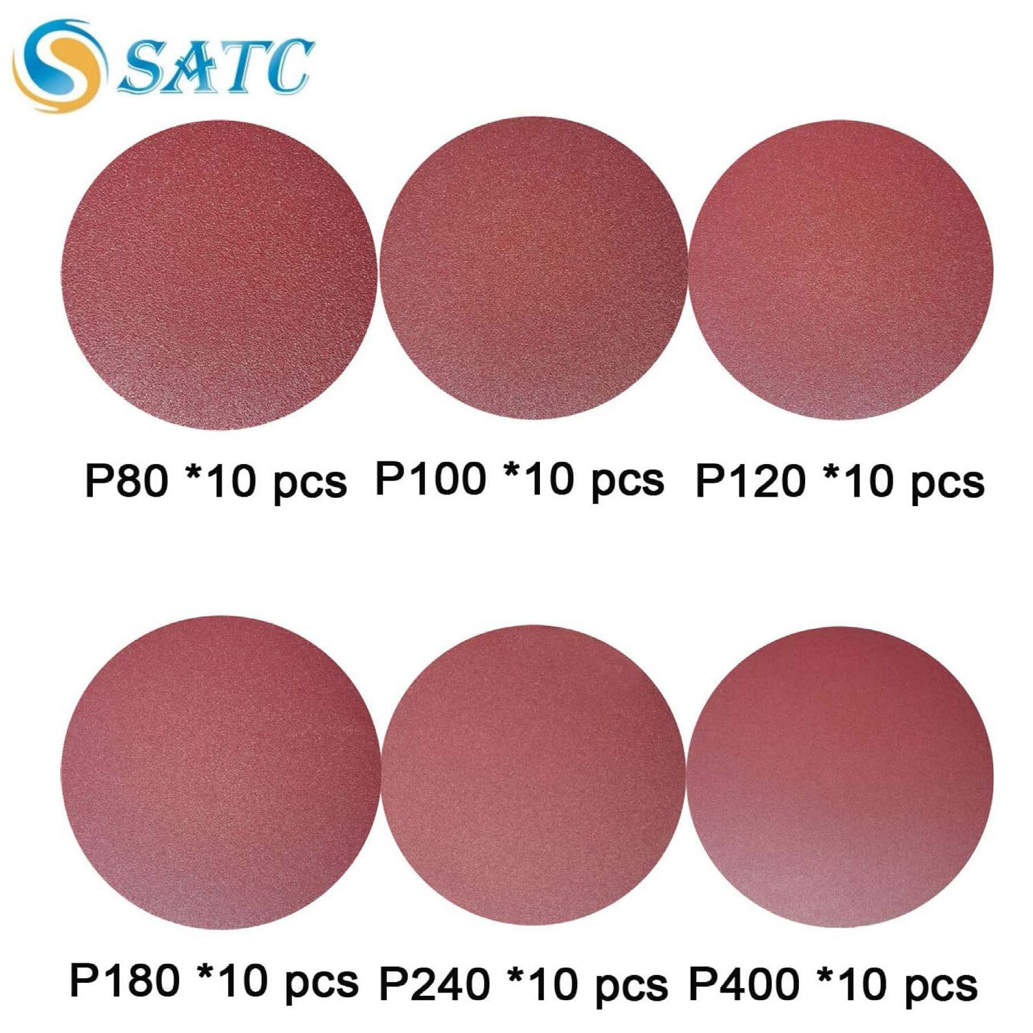 60 Pack 8 inch 80-400 Grit PSA Sanding Discs Self Adhesive Sticky Back Sandpaper