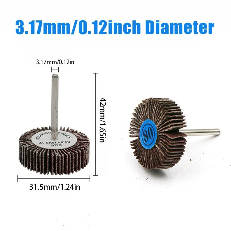 10pcs 80 Grit Flap Wheel Sanding Discs for Rotary Tools