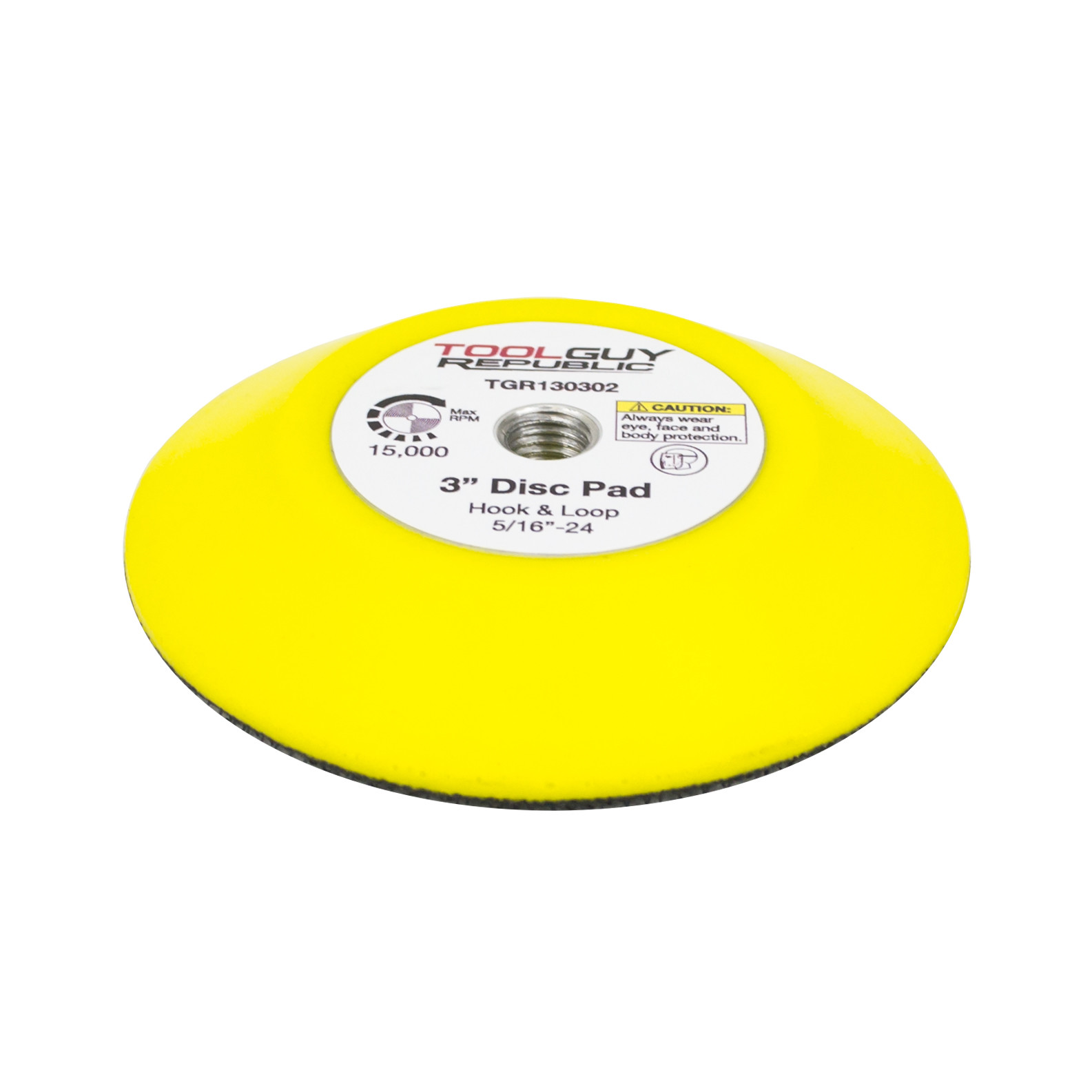 TGR 3″ Hook and Loop Sanding Backup Pad 5/16-24 Female Thread
