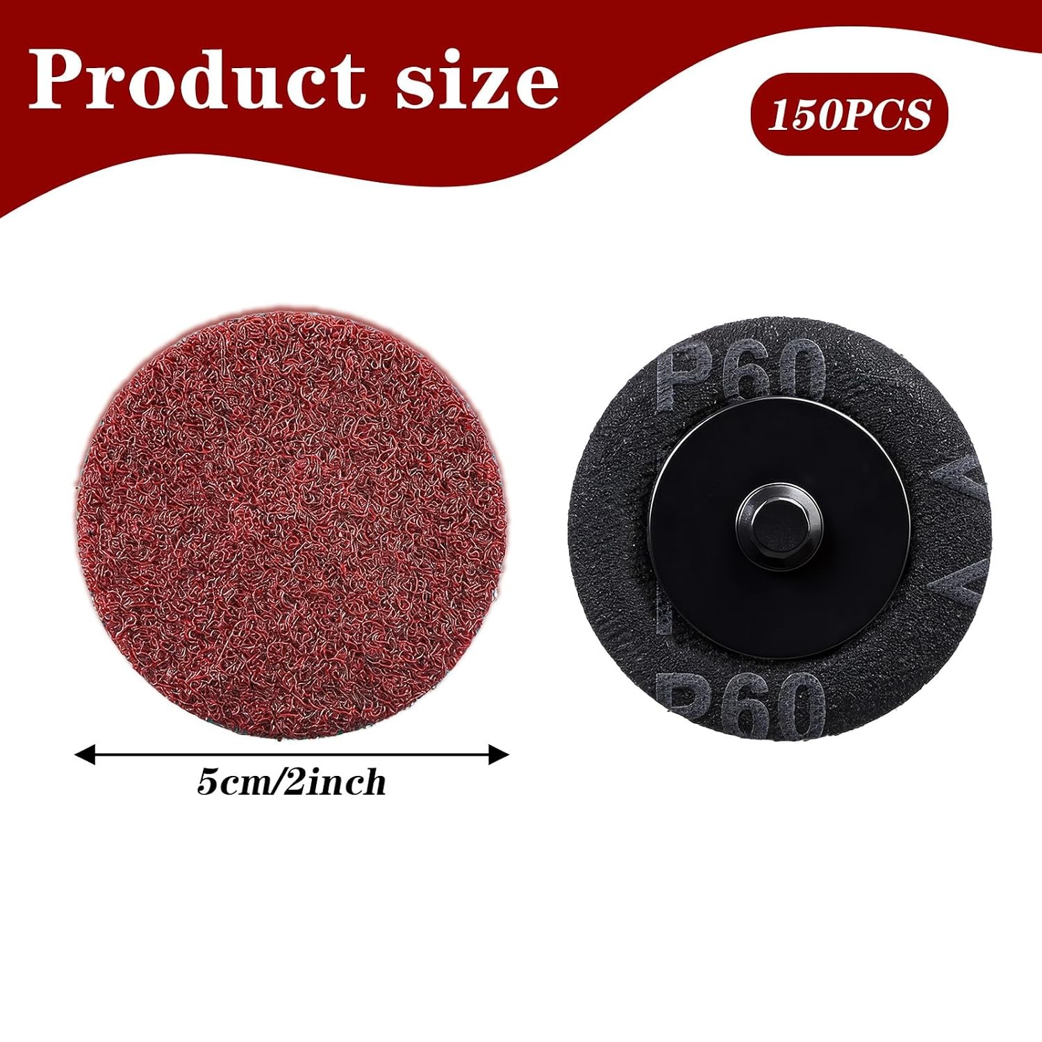 150pc 2 Inch Aluminum Oxide Sanding Discs Roll Die Grinder Sanding Discs