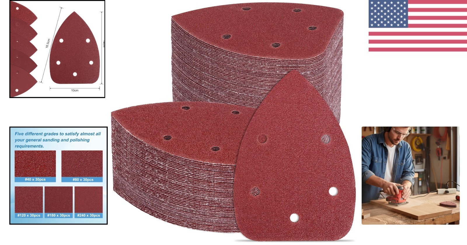 150-sheet Sanding Paper Pack – Assorted Grits for Versatile Material Use