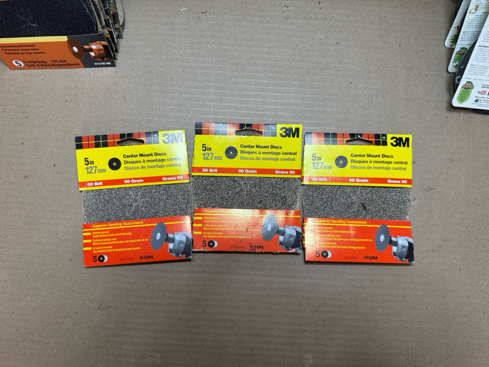 Ace Gator & 3M 4-1/2” & 5” Sanding Disc Set 50/60/80/100 Grit 112 Pcs Total