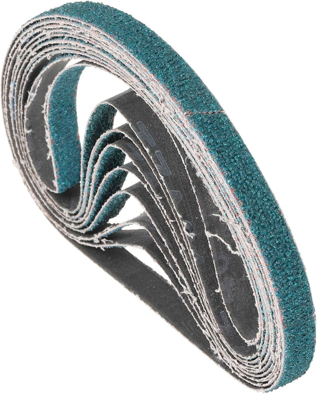 10-Pack Zirconia Sanding Belts 3/8 x 2 Inches – 40 Grit for Precision Grinding