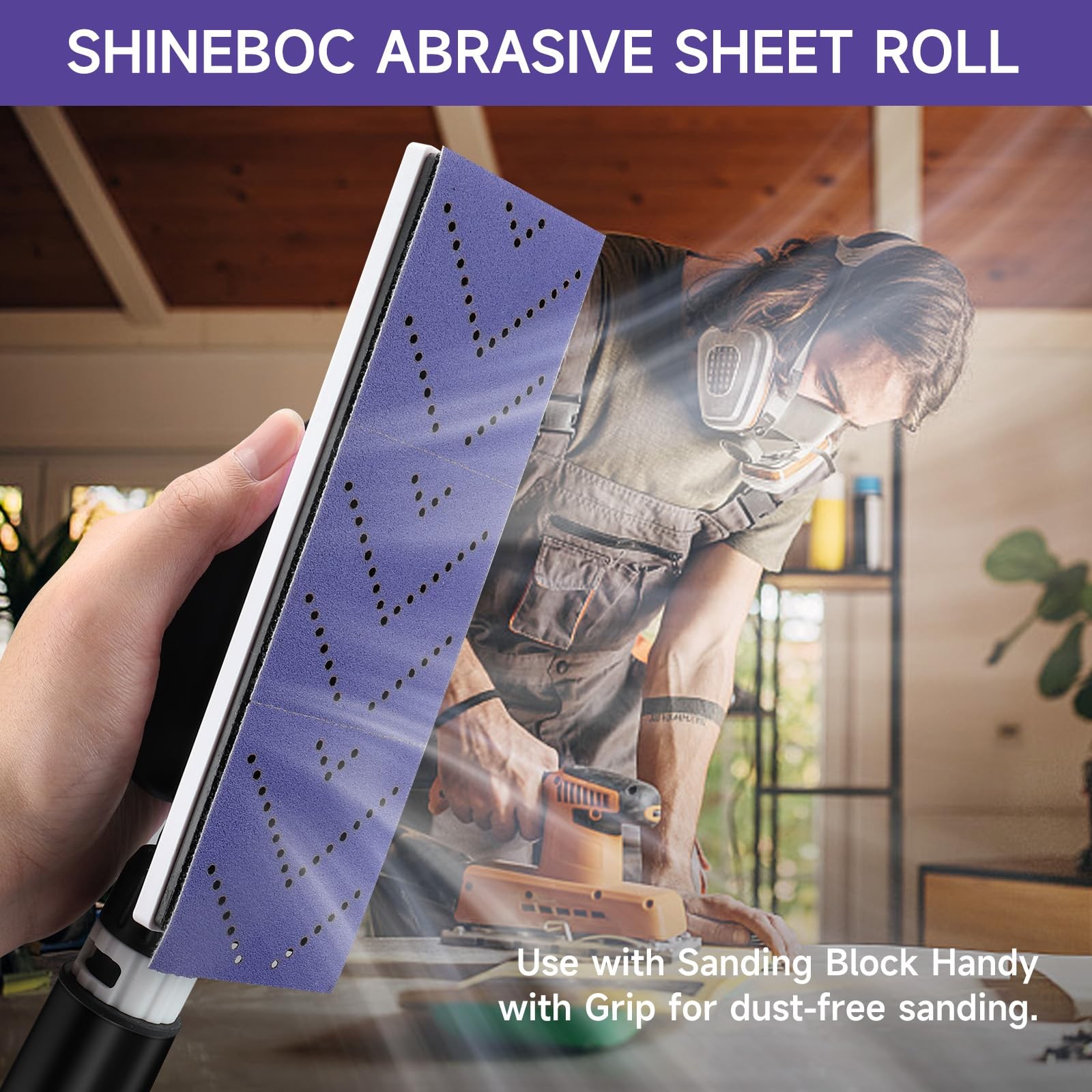 Shineboc Purple Ceramic 320 Grit Sandpaper Roll, 2-3/4″ x 13 2.7 inch,